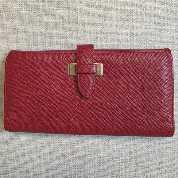 Coach Handbags - Rare Vintage Coach Gramercy Envelope Clutch Wallet 7098 Red Leather Italy 1998